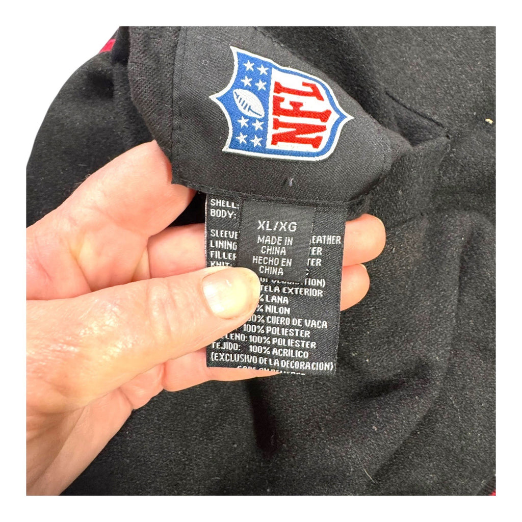 G-III Apparel NFL Arizona Cardinals Black Red Varsity Jacket XL Reversible READ