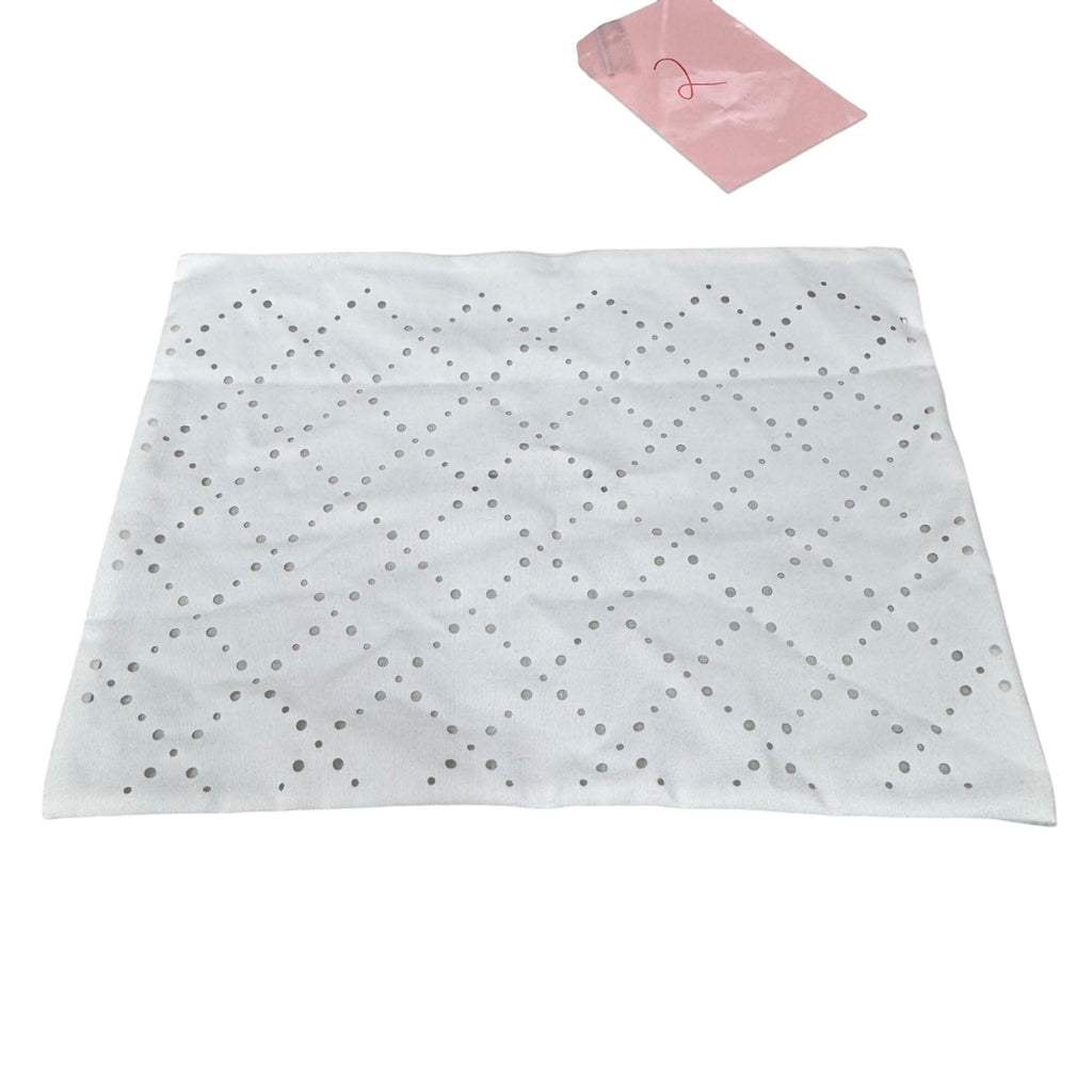 Chanel White Dust Bag Mesh Handbag Purse Storage Zipper Closure 14x10 Inches