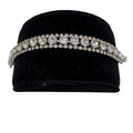 Vintage Triple Row Diamante Silver-Tone Rhinestone Bracelet Safety Chain 7"