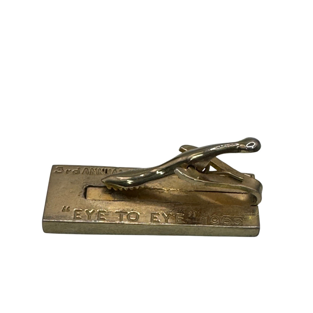 Vintage 1955 3rd Annual Pioneer Fashion Show Gold Tie Clip "Eye To Eye" 14k 15g