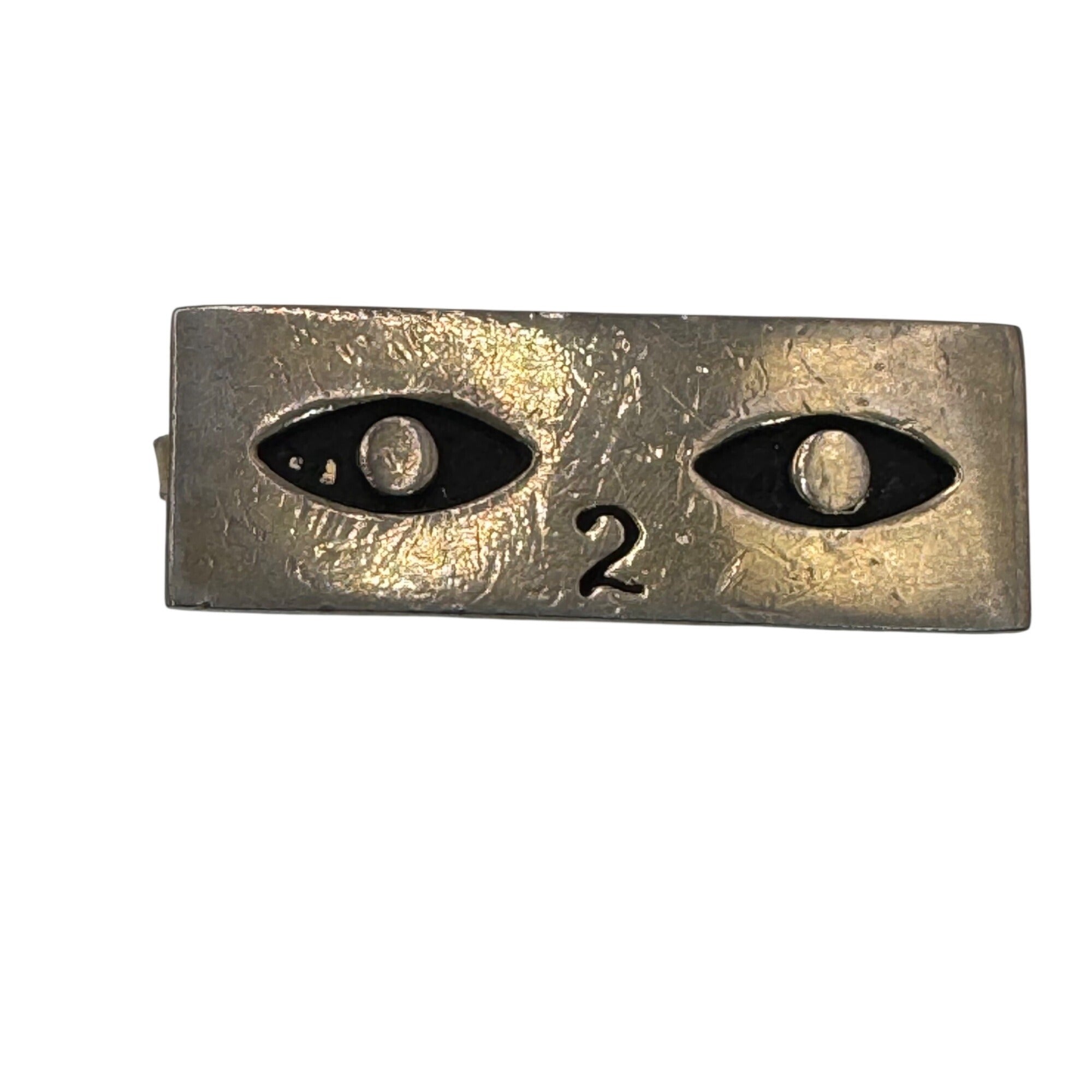 Vintage 1955 3rd Annual Pioneer Fashion Show Gold Tie Clip "Eye To Eye" 14k 15g