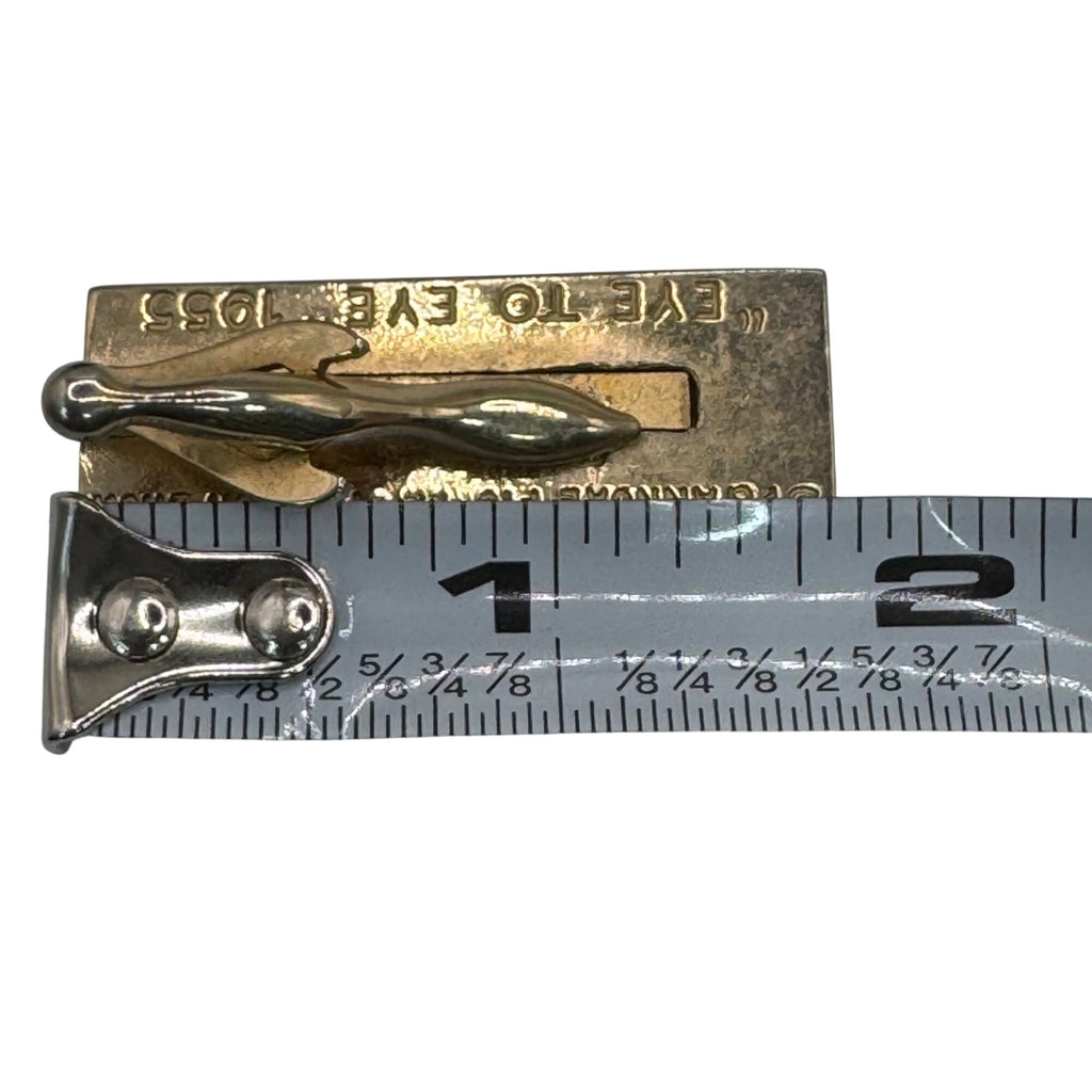 Vintage 1955 3rd Annual Pioneer Fashion Show Gold Tie Clip "Eye To Eye" 14k 15g