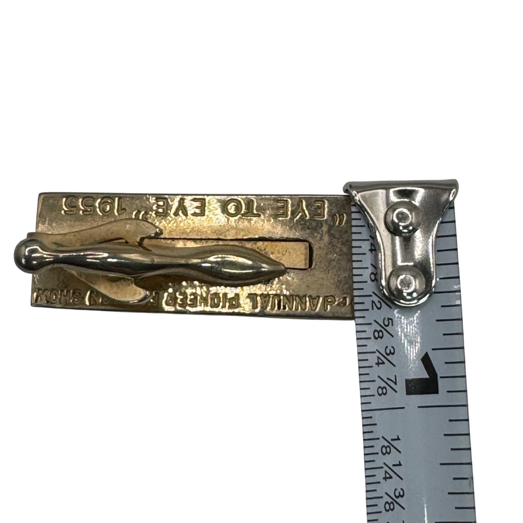 Vintage 1955 3rd Annual Pioneer Fashion Show Gold Tie Clip "Eye To Eye" 14k 15g