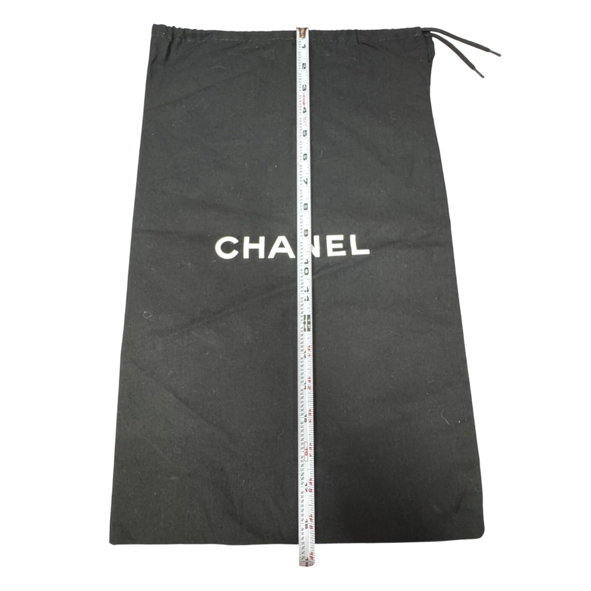 Chanel Black Drawstring Dust Bag 11” X 18.5 Purse Handbags Or Shoes Authentic