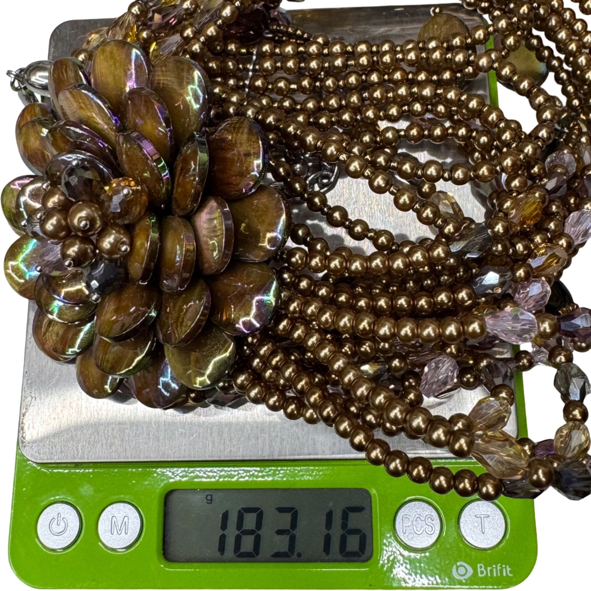 Joan Rivers Starlet Tassel Starlet Beads Flower Necklace Enamel Floral Statement