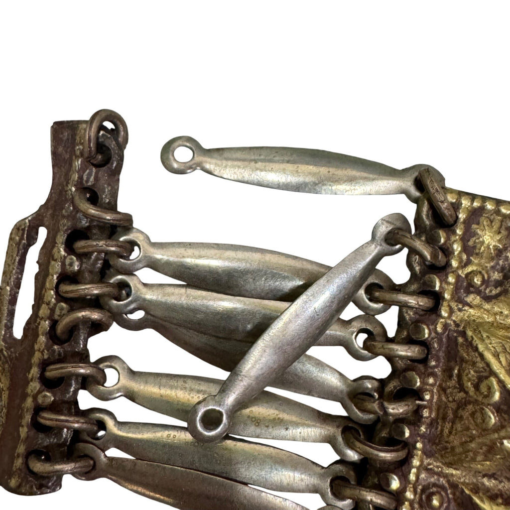 Vintage Mexican Alpaca Temple Linked Necklace Bracelet Hallmarked Needs Repair