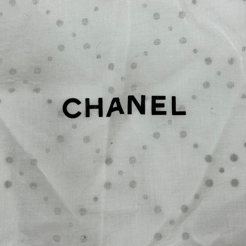Authentic Chanel Cotton Dust Bag Zipper Garment Bag White 12x9 New Purse Clutch