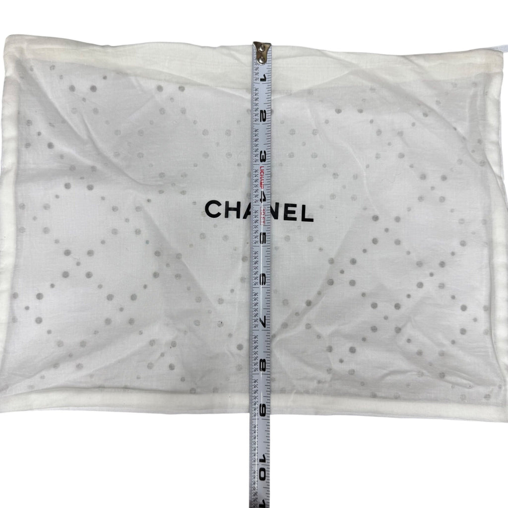 Authentic Chanel Cotton Dust Bag Zipper Garment Bag White 12x9 New Purse Clutch