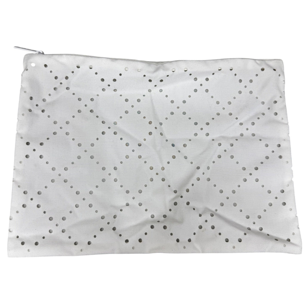 Authentic Chanel Cotton Dust Bag Zipper Garment Bag White 12x9 New Purse Clutch