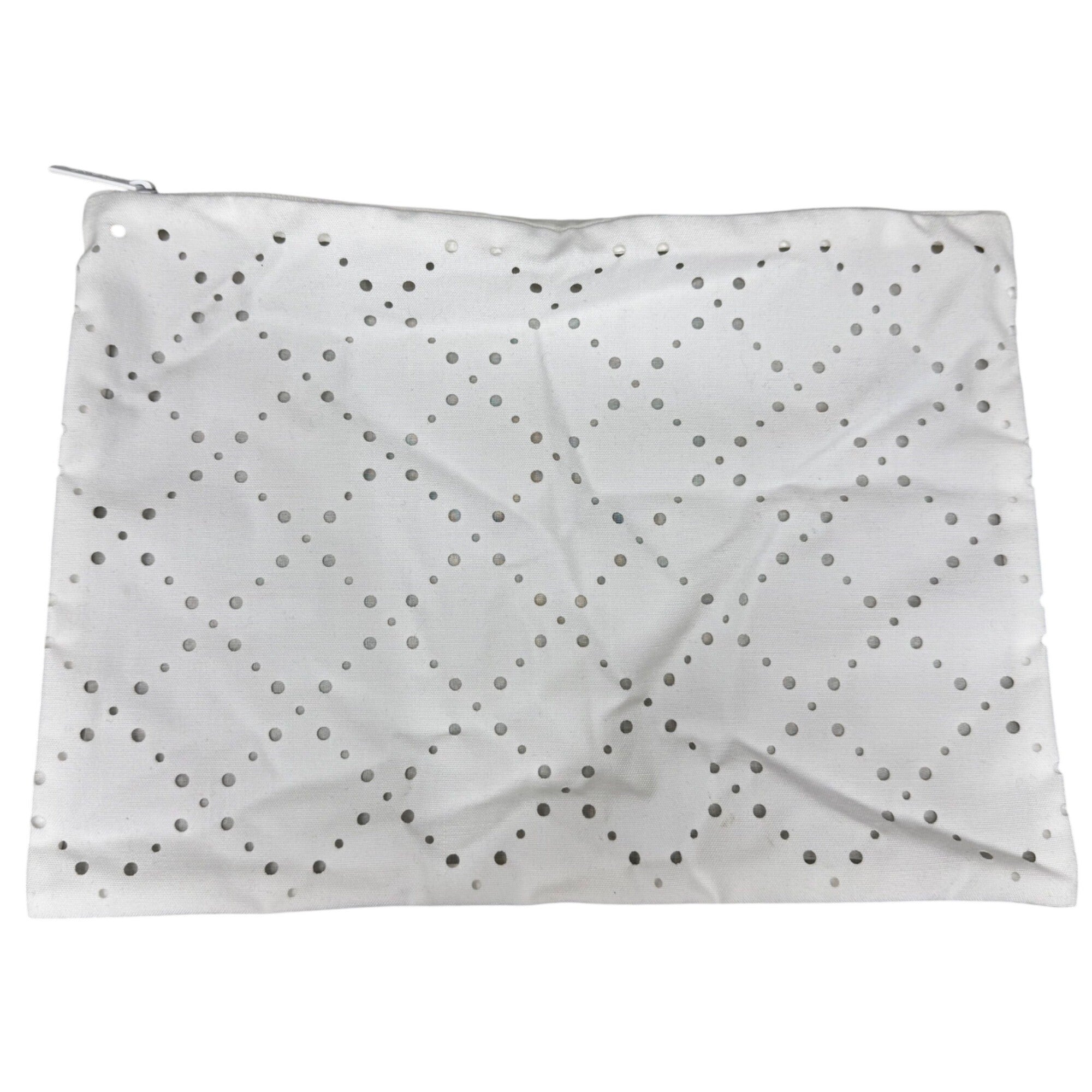 Authentic Chanel Cotton Dust Bag Zipper Garment Bag White 12x9 New Purse Clutch