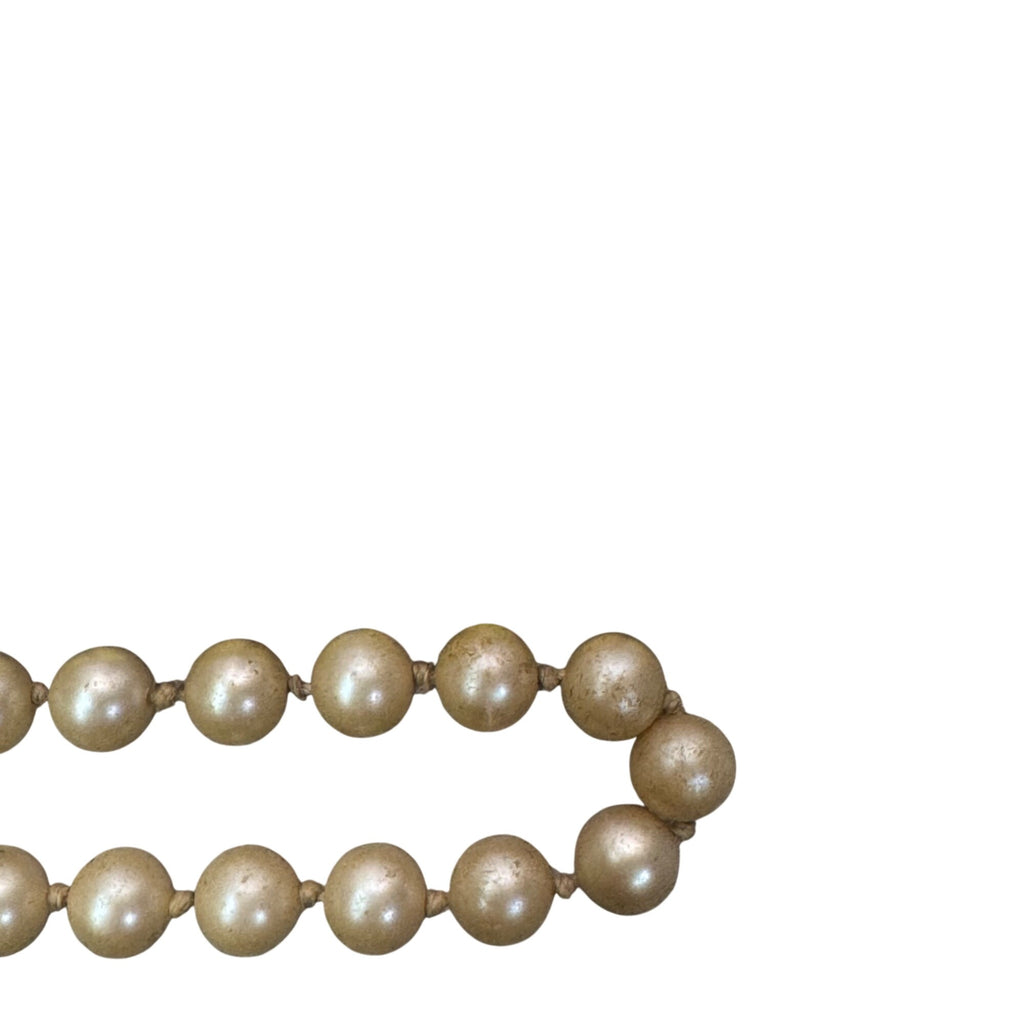 32" Double Knotted Pearl Classic Faux Pearl Necklace Sterling Clasp Vintage READ