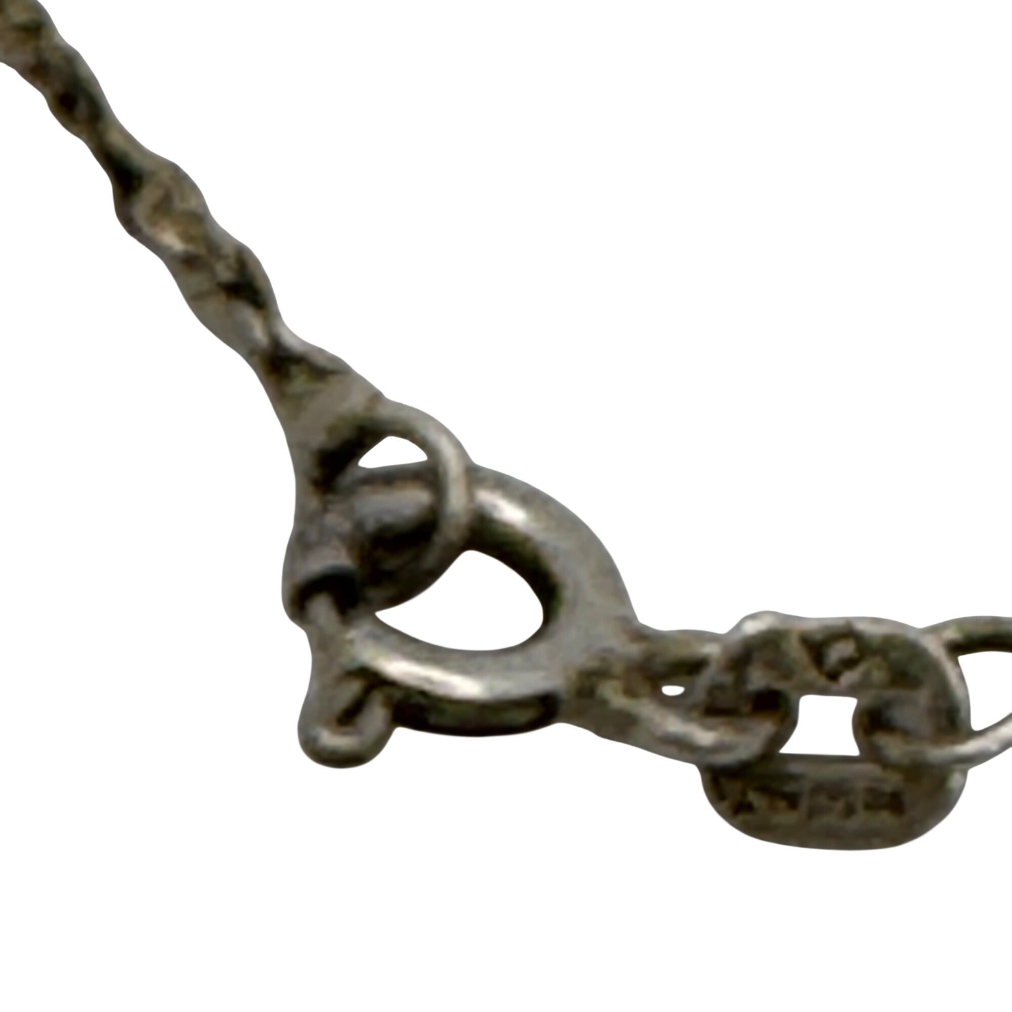 Vintage Sterling Silver Unicorn Pendant Necklace Italian Twisted Rope 18" Italy