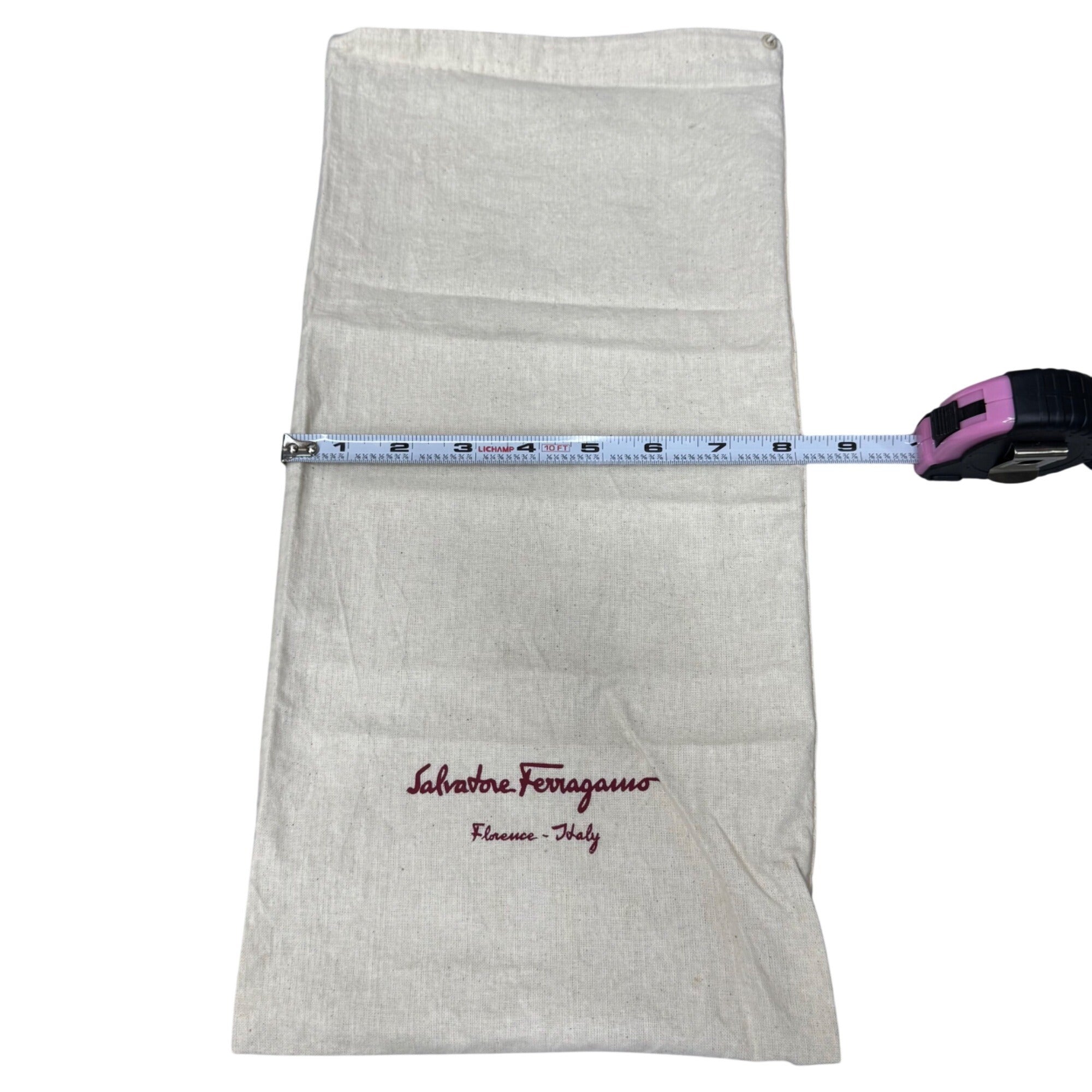 Salvatore Ferragamo Beige Dust Bag 16.5” X 8” Handbag Shoe Storage Gift Logo
