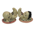 Vintage Ceramic Resin Baby Figurines Pair Boy Girl Chinese Infant Statues 2”