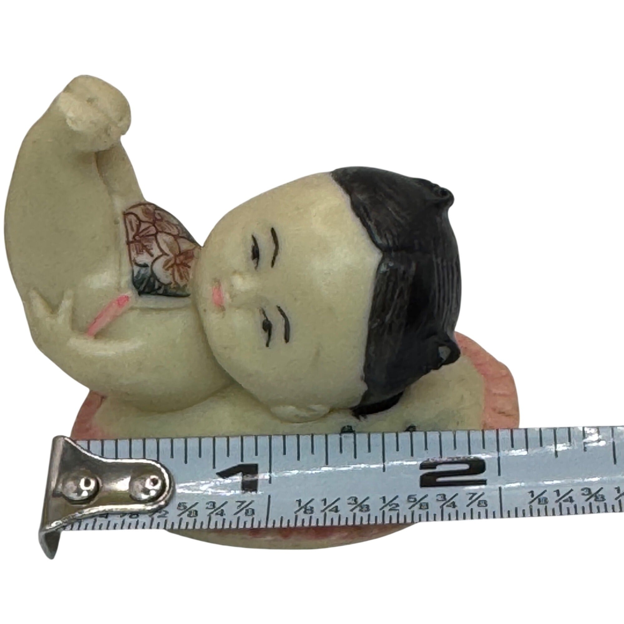 Vintage Ceramic Resin Baby Figurines Pair Boy Girl Chinese Infant Statues 2”