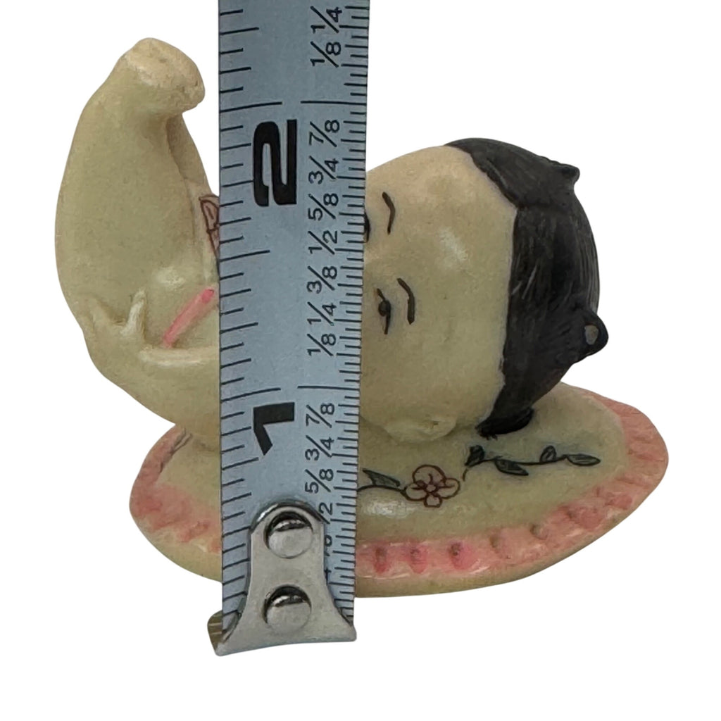 Vintage Ceramic Resin Baby Figurines Pair Boy Girl Chinese Infant Statues 2”