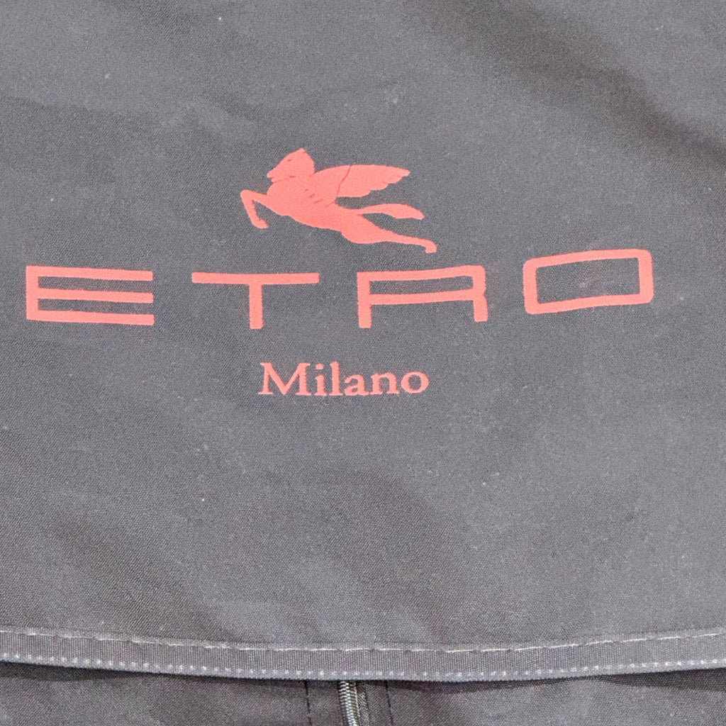 Etro Milano Black Nylon Garment Bag Travel Storage Suit Handles & Zipper 29"x52"