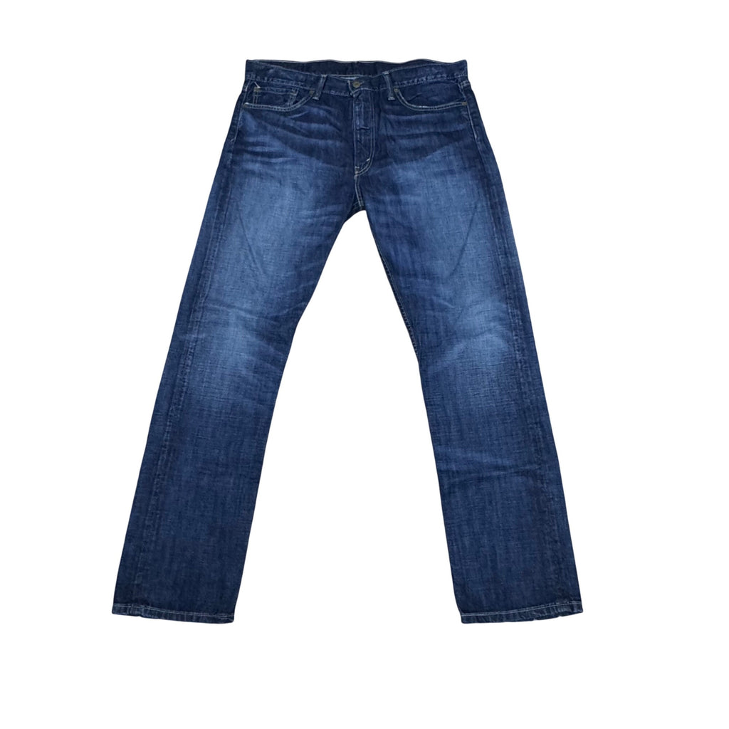 Levis Mens Straight-Leg Blue Denim Jeans 38x32 Classic Fit Medium Wash EUC