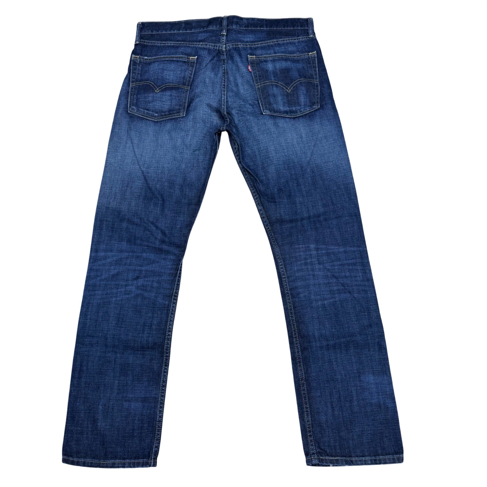 Levis Mens Straight-Leg Blue Denim Jeans 38x32 Classic Fit Medium Wash EUC