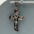 Modernist Sterling Crucifix Pendant Vintage Signed Taxco  From Mexico 1.5"
