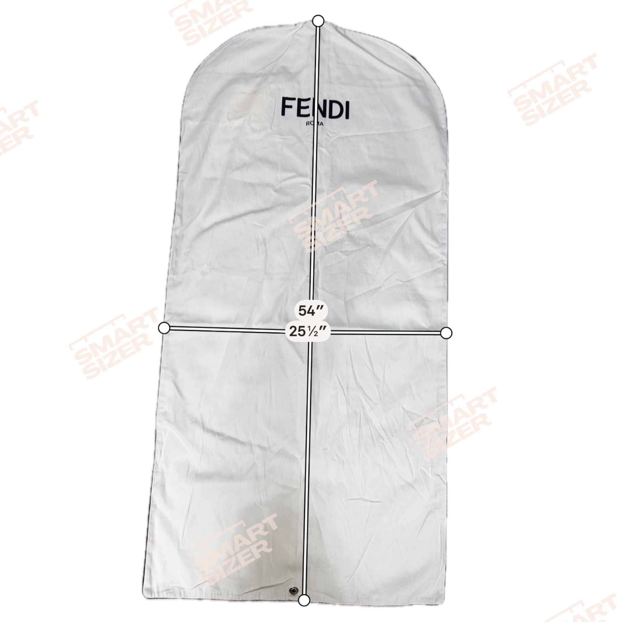 Fendi Garment Bag 54"x25.5" Snap Logo Print Travel Storage Suit Dress Authentic