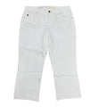 Belle By Kim Gravel White Denim Crop Jeans Size 16 Mid-Rise Stretch Casual Pants