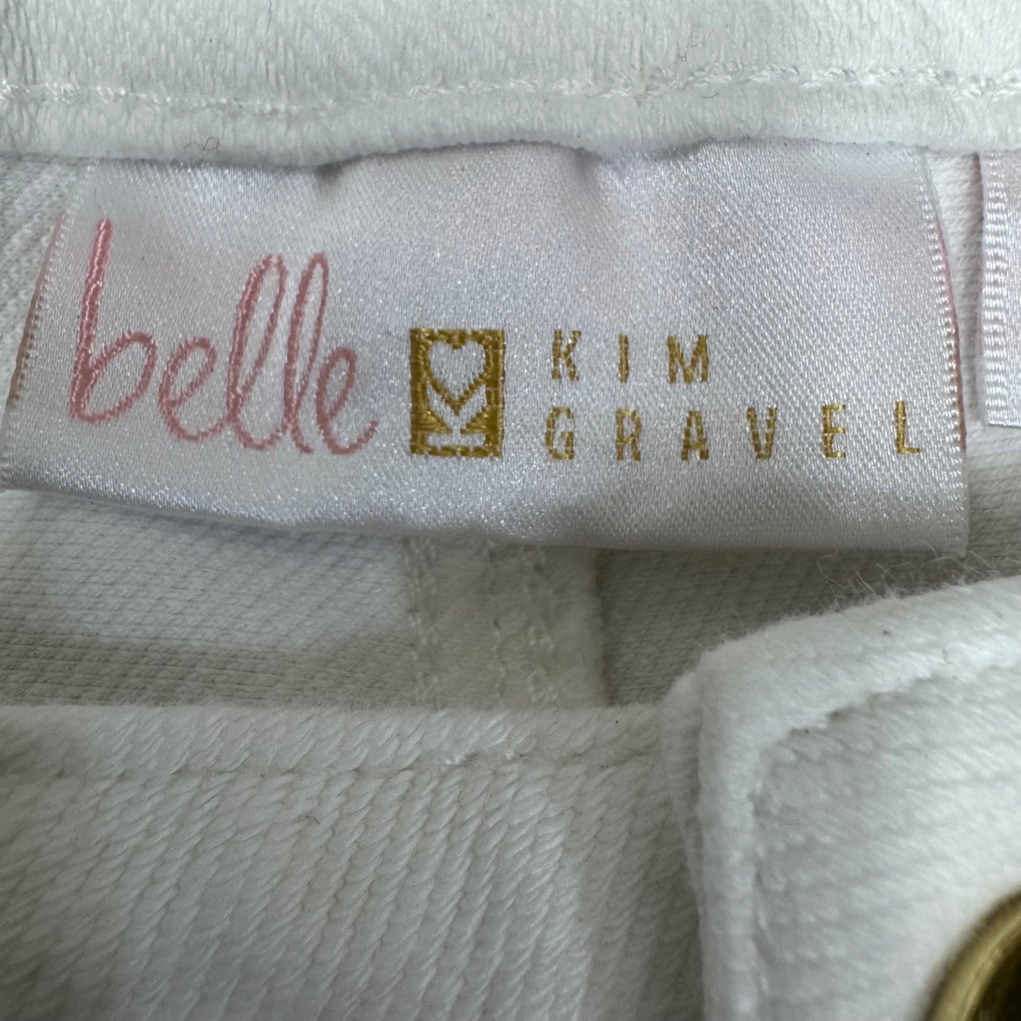 Belle By Kim Gravel White Denim Crop Jeans Size 16 Mid-Rise Stretch Casual Pants