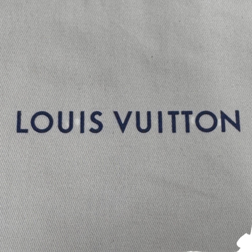 Authentic 8x8 Louis Vuitton Beige Drawstring Dust Bag Storage Blue Ties 8” X 8”