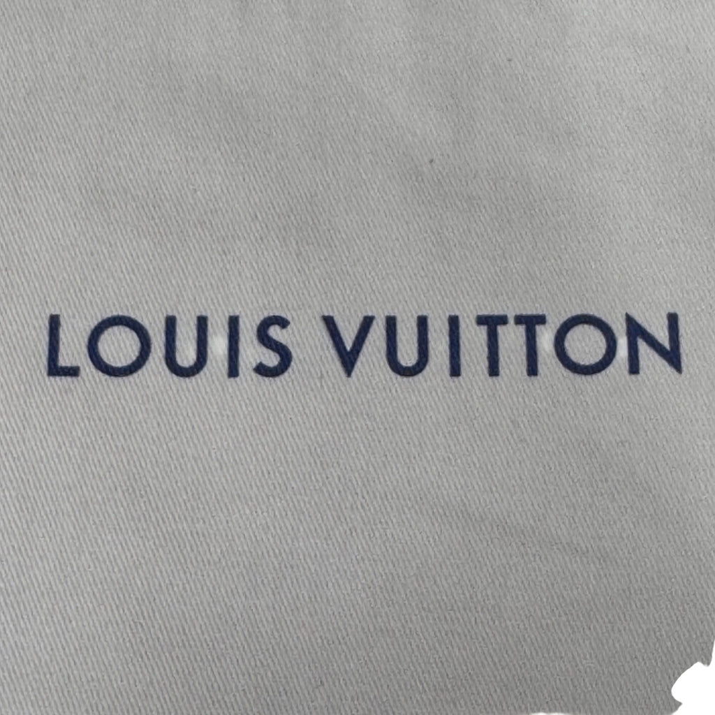 Authentic 8x8 Louis Vuitton Beige Drawstring Dust Bag Storage Blue Ties 8” X 8”