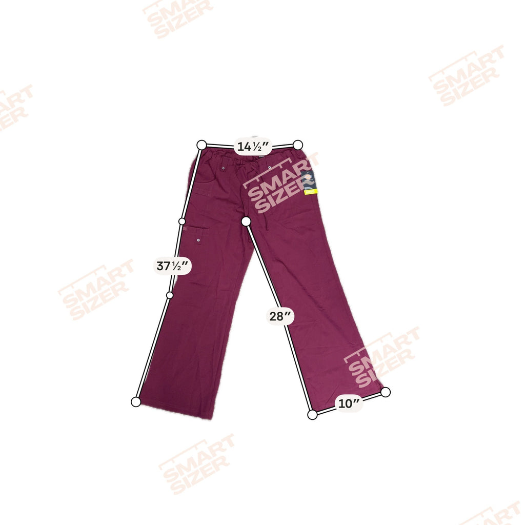 Dickies Womens Burgundy Petite Small Scrub Pants S 4-Way Stretch Nursing NEW