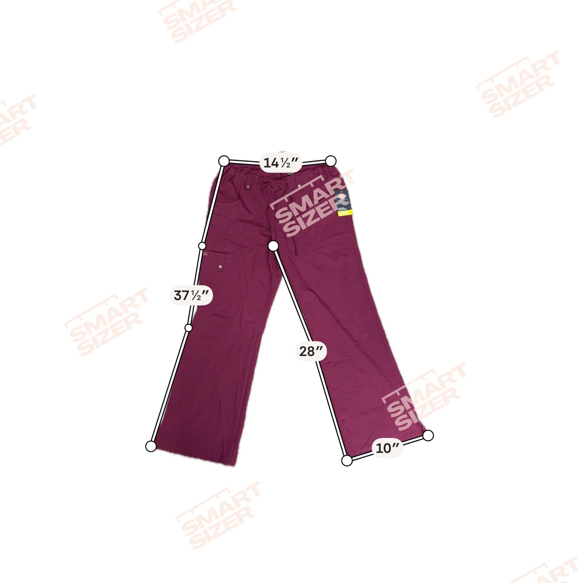 Dickies Womens Burgundy Petite Small Scrub Pants S 4-Way Stretch Nursing NEW