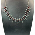 Vintage Art Deco Beaded Necklace Blue Purple Amethyst Glass Beads 16" Victorian
