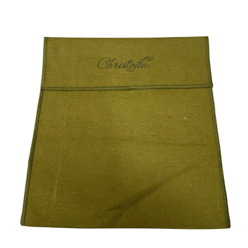 Christofle Green Protective Flatware Pouch Dust Bag Envelope 9x8 Storage Gift