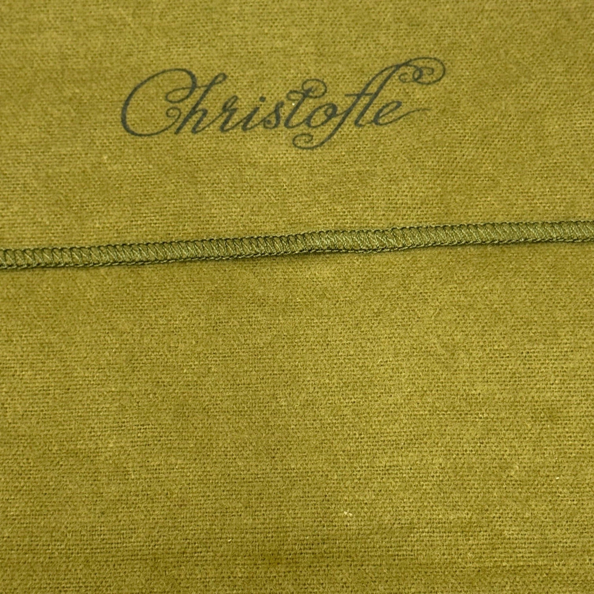 Christofle Green Protective Flatware Pouch Dust Bag Envelope 9x8 Storage Gift