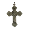 Vintage Sterling St. Anthony St. Francis Of Assisi Religious Cross Pendant 2.25"