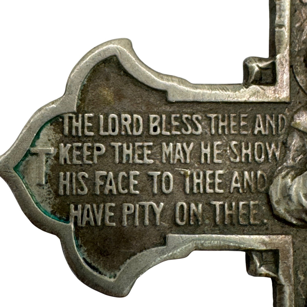 Vintage Sterling St. Anthony St. Francis Of Assisi Religious Cross Pendant 2.25"