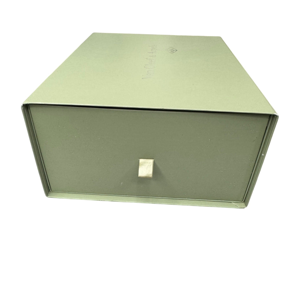 Van Cleef & Arpels Green Jewelry Gift Box Ribbon 12X10X5 Extra Large Authentic