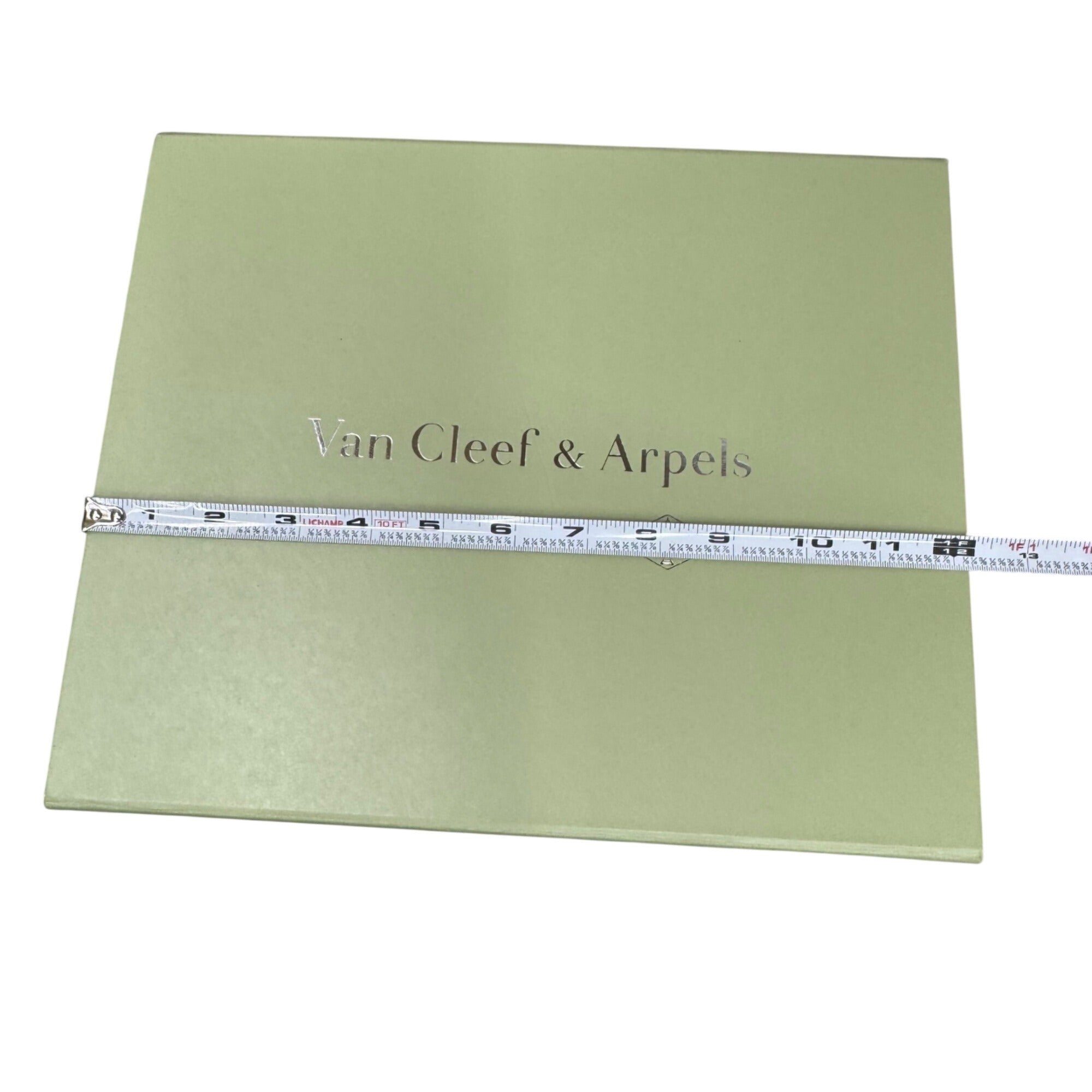 Van Cleef & Arpels Green Jewelry Gift Box Ribbon 12X10X5 Extra Large Authentic