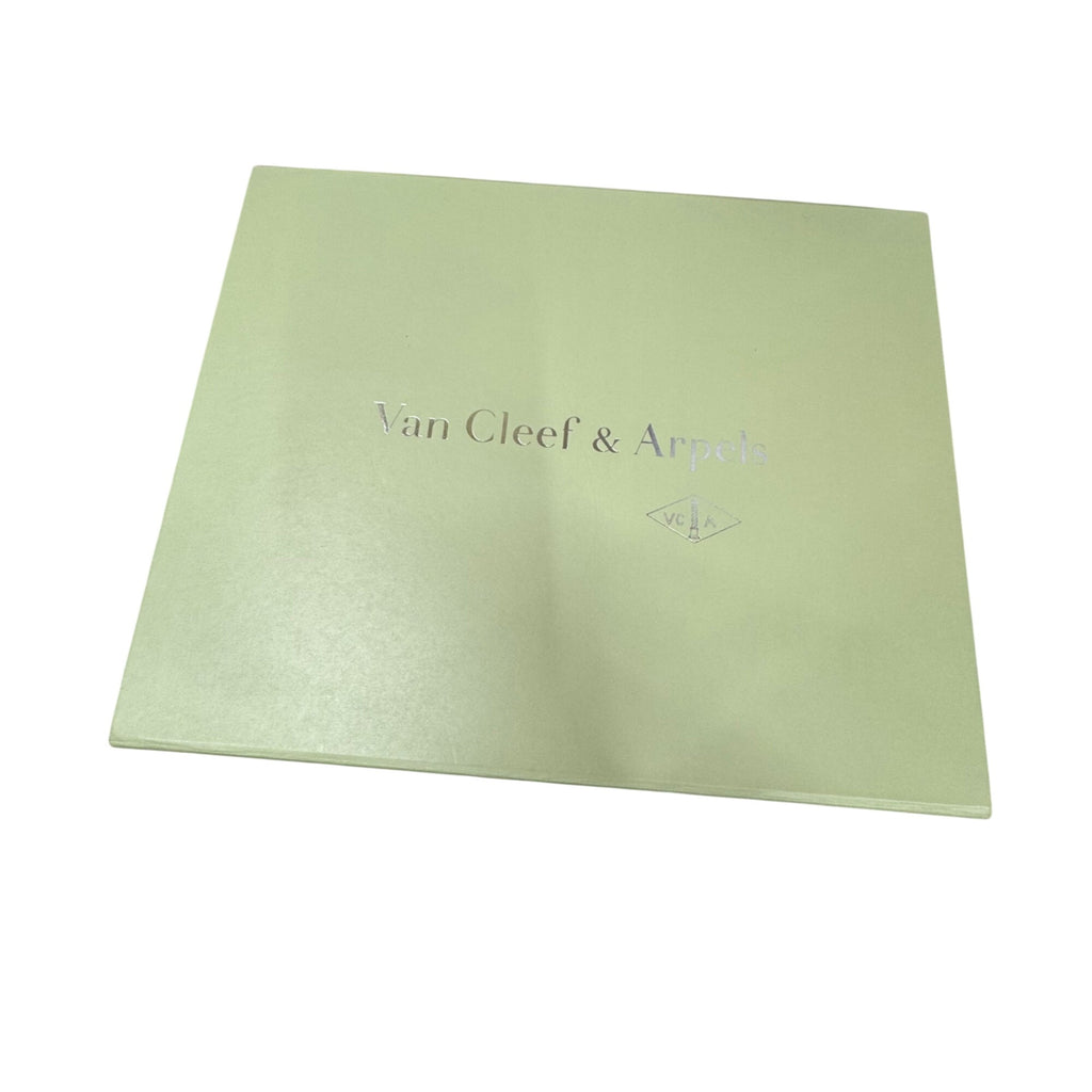 Van Cleef & Arpels Green Jewelry Gift Box Ribbon 12X10X5 Extra Large Authentic