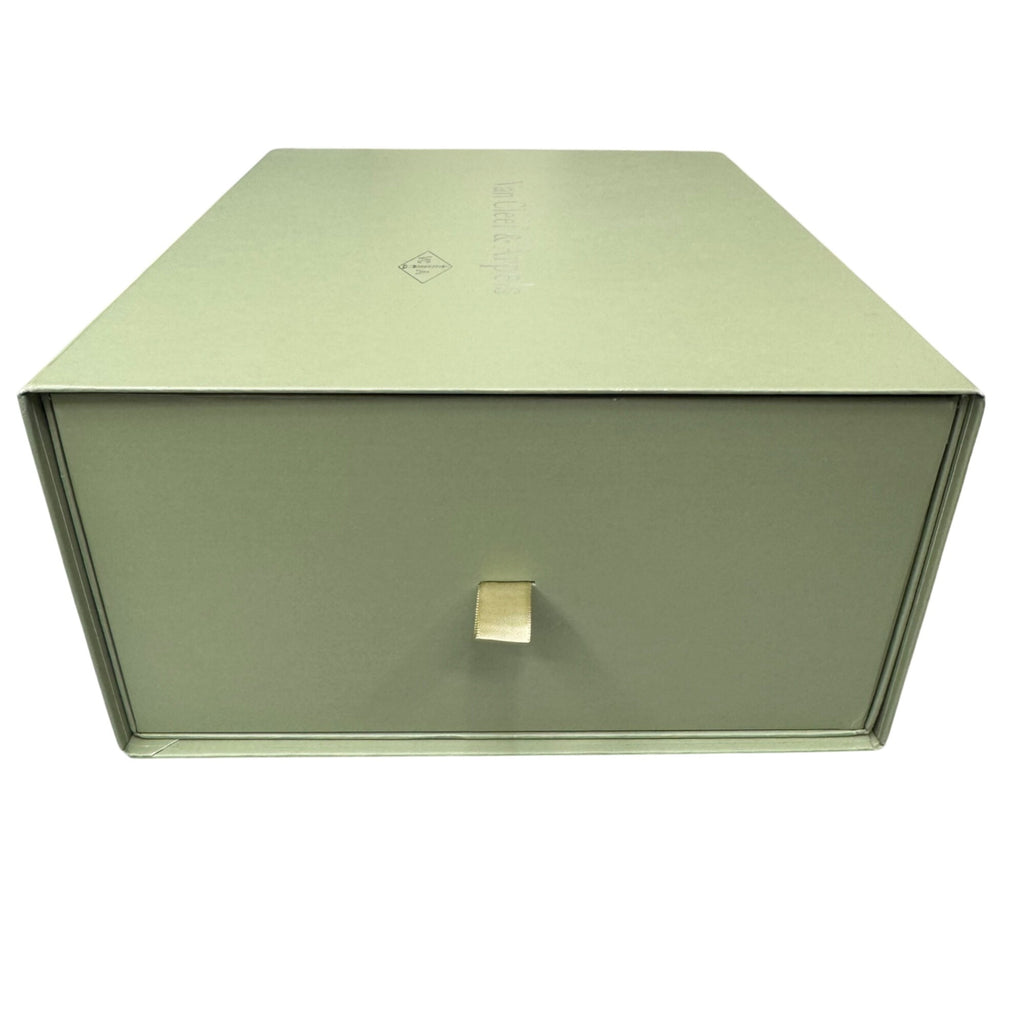 Van Cleef & Arpels Green Jewelry Gift Box Ribbon 12X10X5 Extra Large Authentic