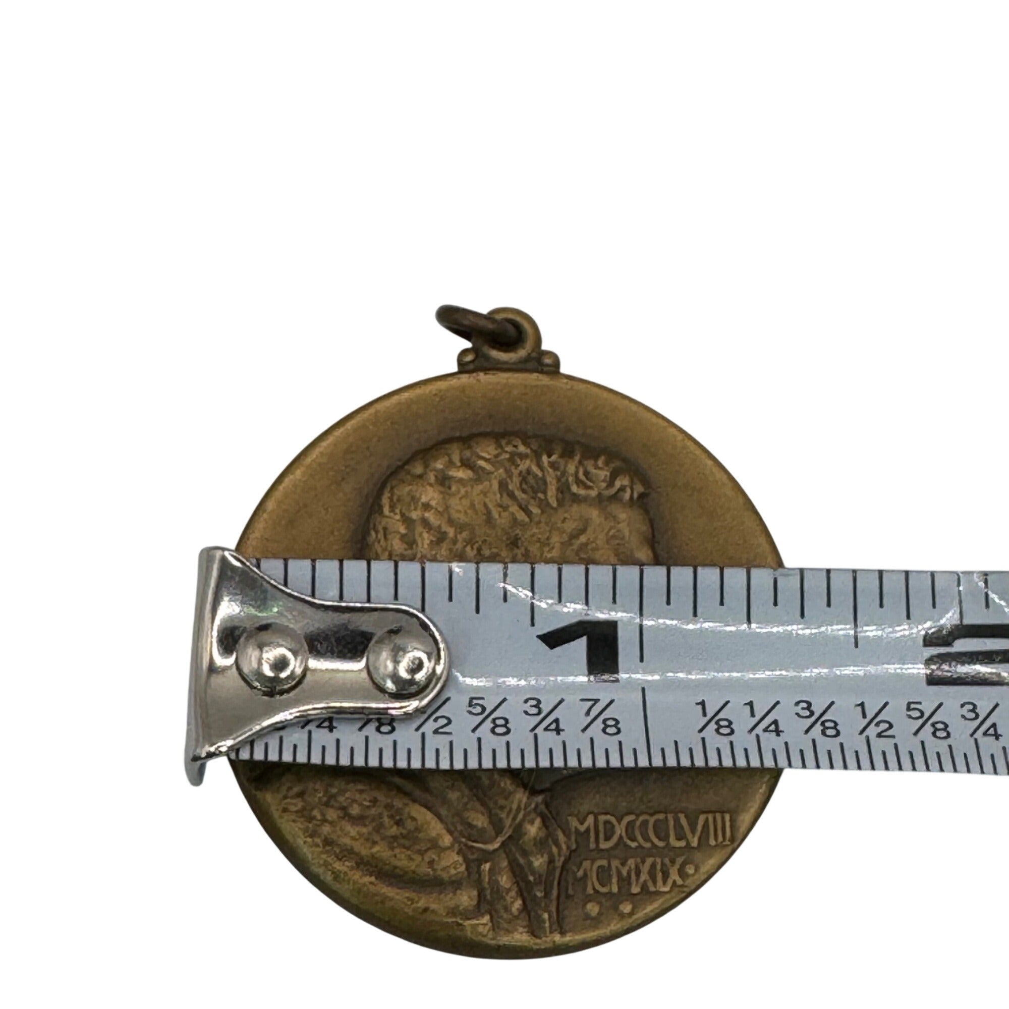 Antique 1920 J.E. Fraser Bronze Medal Theodore Roosevelt Commemorative Pendant