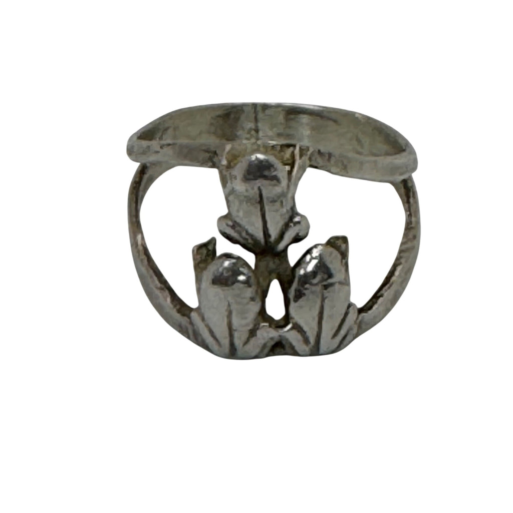 Vintage Sterling Silver Tree Frog Ring Size 7 Nature Inspired Boho Animal Band