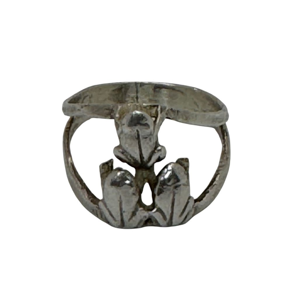 Vintage Sterling Silver Tree Frog Ring Size 7 Nature Inspired Boho Animal Band