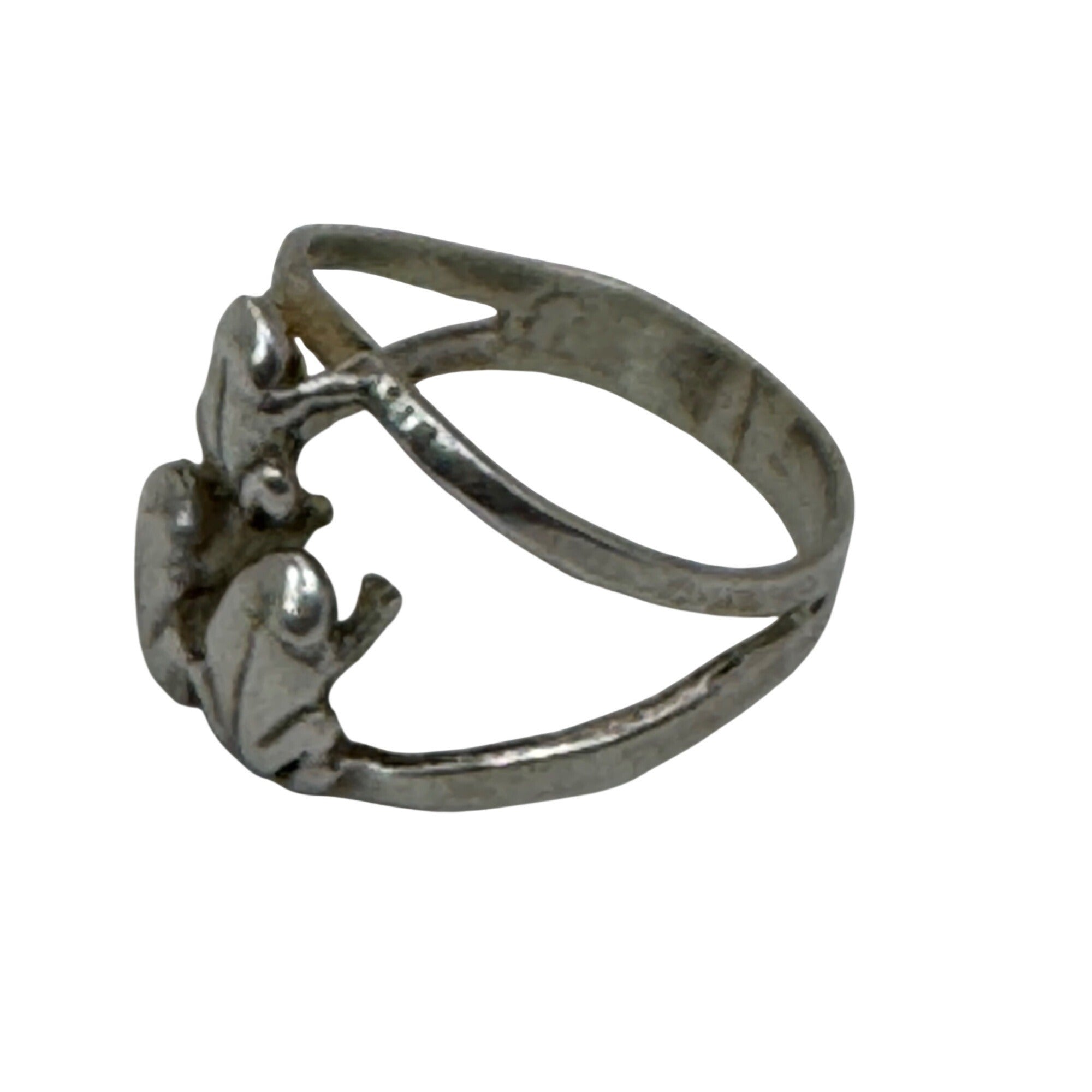 Vintage Sterling Silver Tree Frog Ring Size 7 Nature Inspired Boho Animal Band