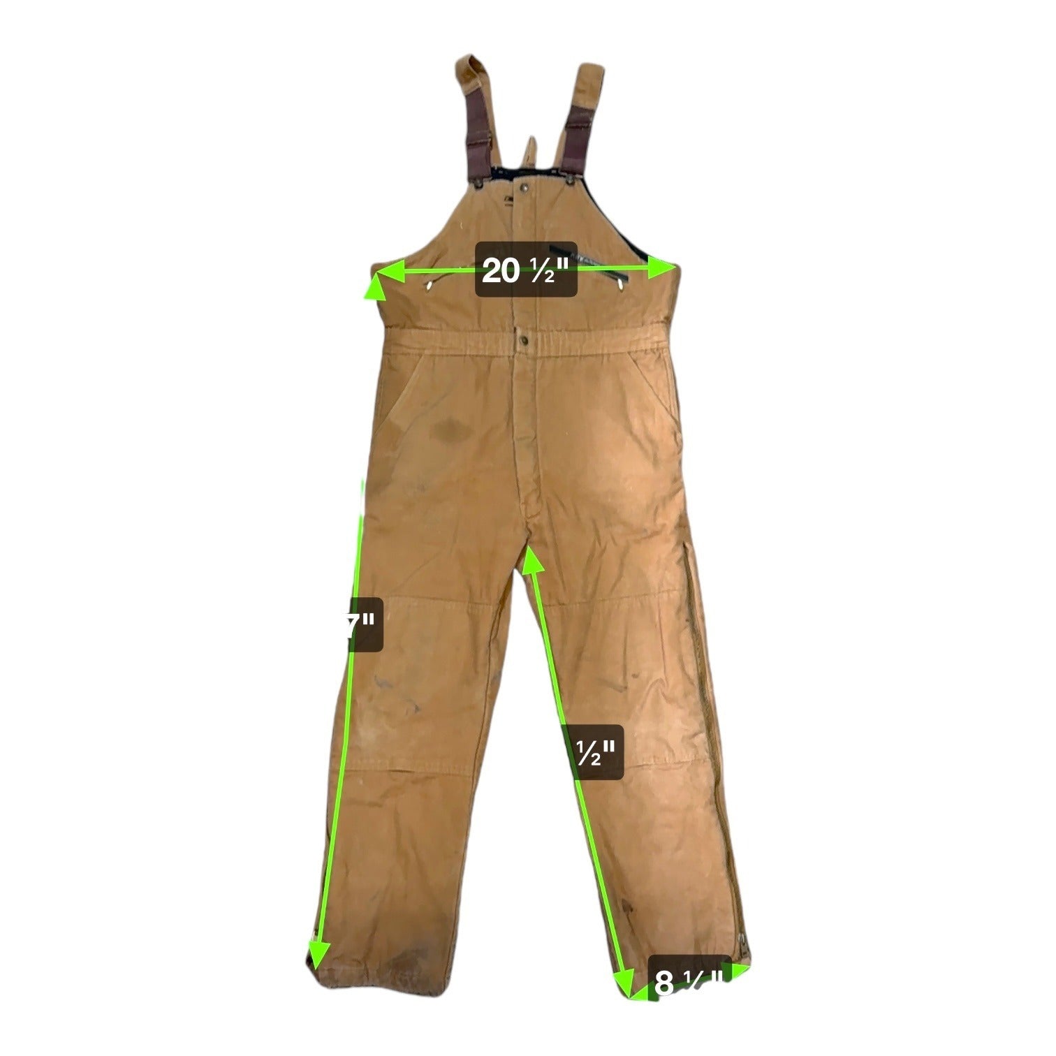 Key Imperial Work Construction Tan Cotton LL Overalls 40X29 Lined READ XL TALL