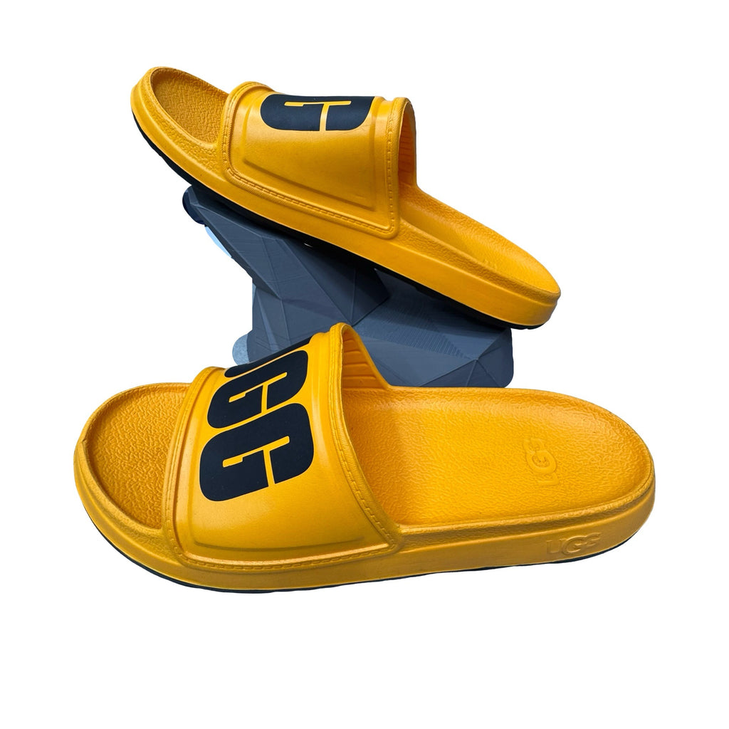 UGG Wilcox Yellow Logo Slides Sandals Lightweight Slip-On Casual Summer Size 12