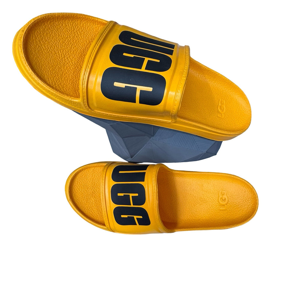 UGG Wilcox Yellow Logo Slides Sandals Lightweight Slip-On Casual Summer Size 12
