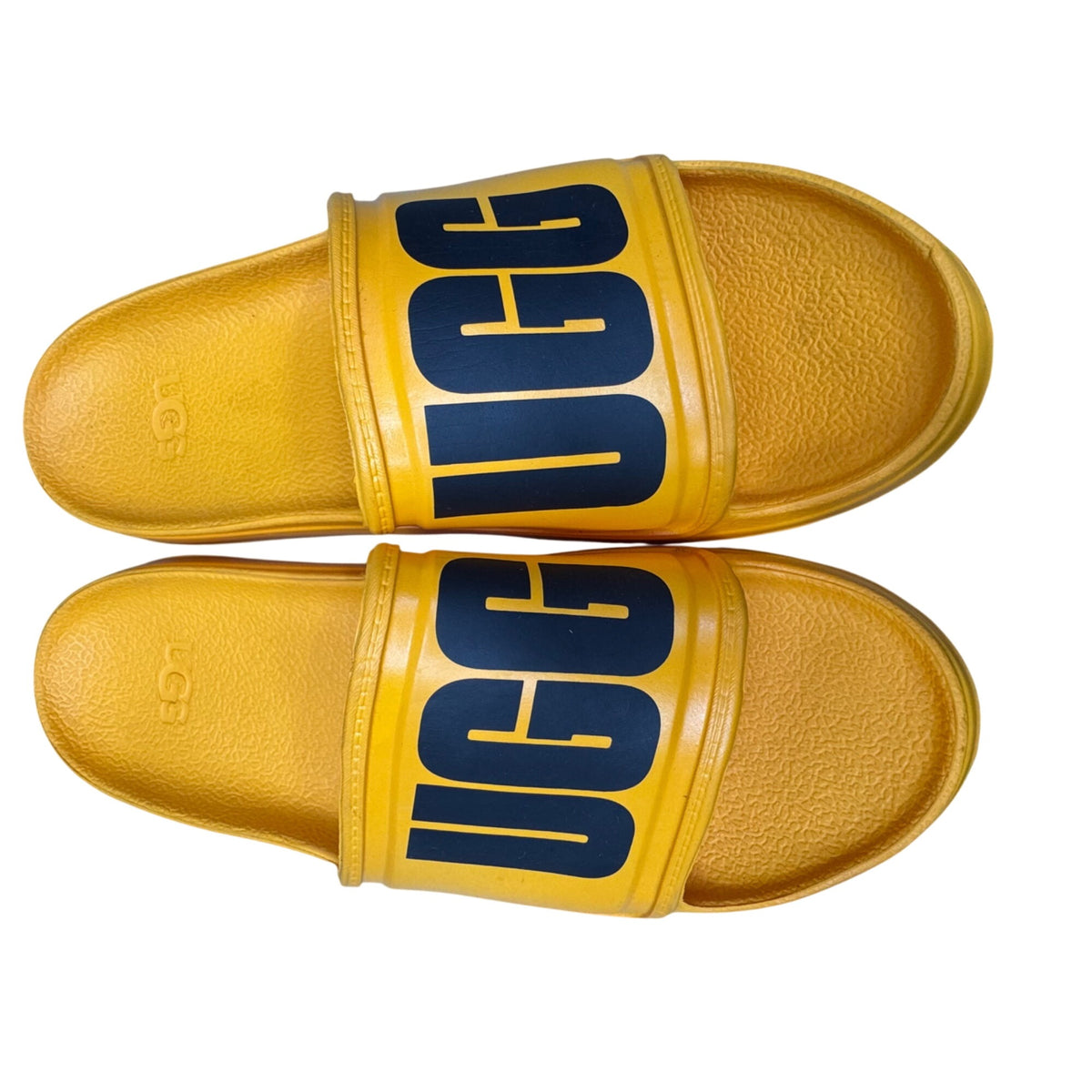 UGG Wilcox Yellow Logo Slides Sandals Lightweight Slip-On Casual Summer Size 12