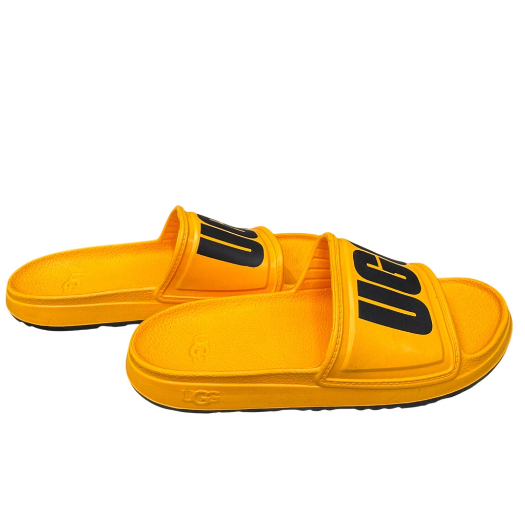 UGG Wilcox Yellow Logo Slides Sandals Lightweight Slip-On Casual Summer Size 12