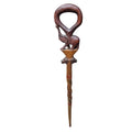 Vintage Hand-Carved Wooden Elephant Safari Walking Stick Cane African Wood 36"